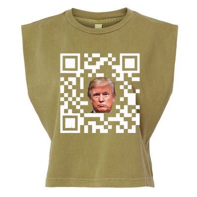 Funny Qr President Trump Dance Code Garment-Dyed Women's Muscle Tee