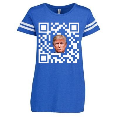 Funny Qr President Trump Dance Code Enza Ladies Jersey Football T-Shirt