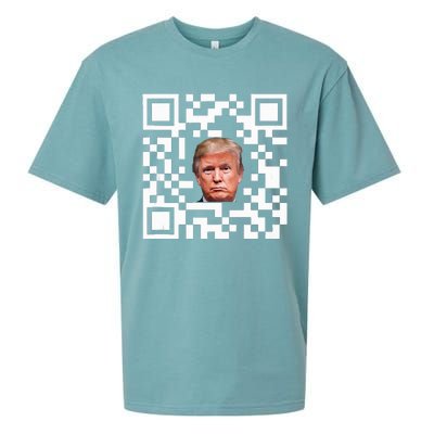 Funny Qr President Trump Dance Code Sueded Cloud Jersey T-Shirt