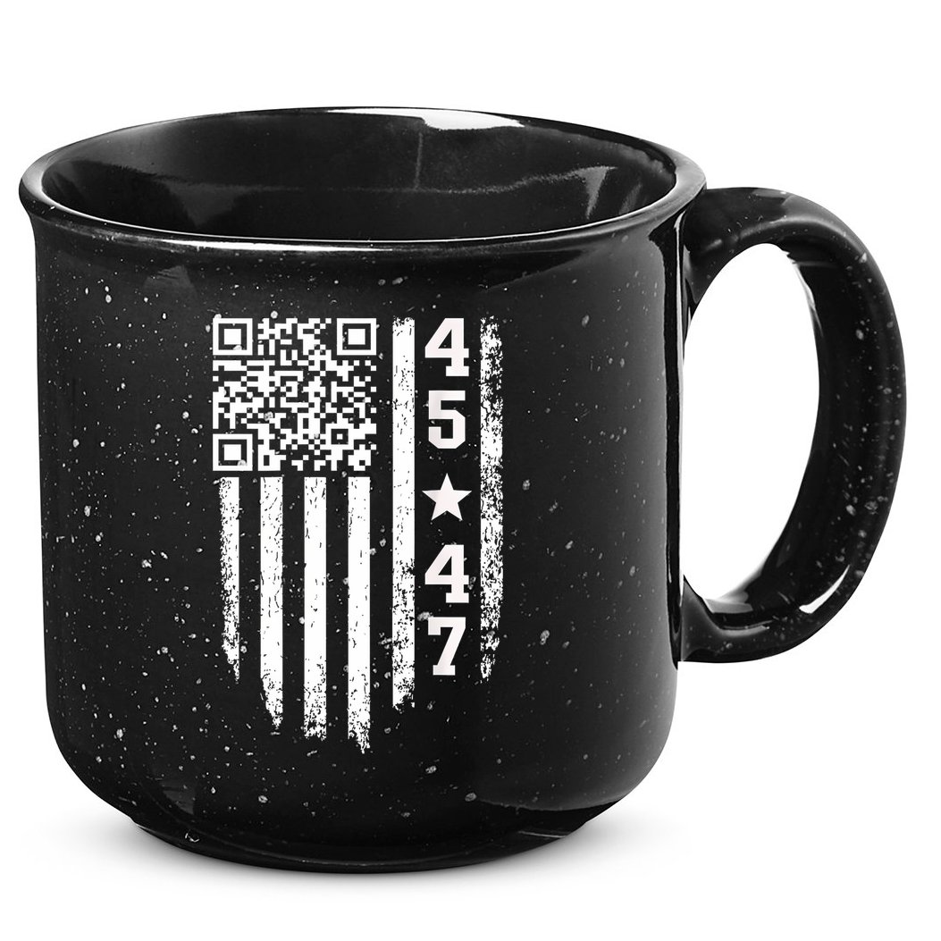 Funny Qr President Trump 4547 Trump Dancing Code 15oz Campfire Ceramic Mug