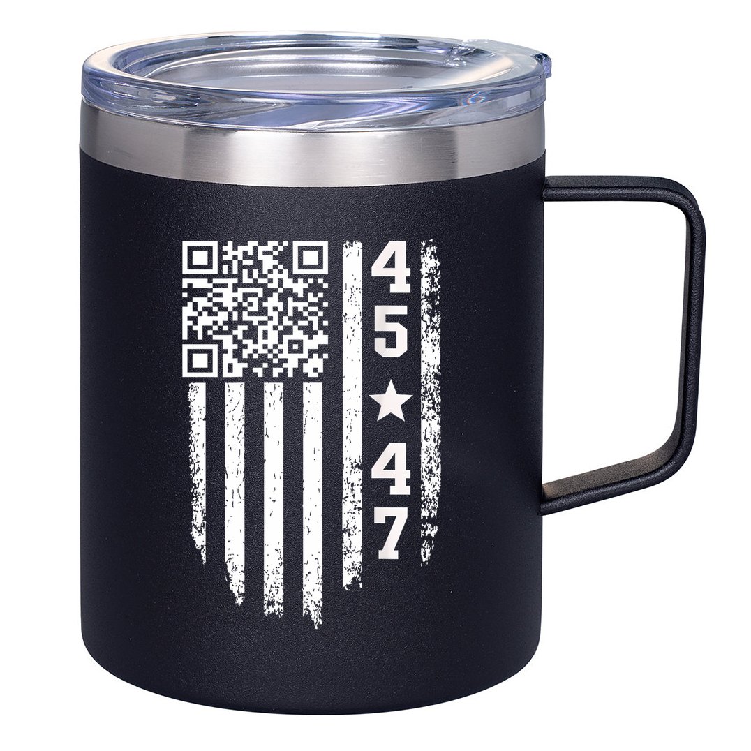 Funny Qr President Trump 4547 Trump Dancing Code 12oz Stainless Steel Coffee Mug
