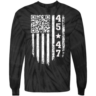 Funny Qr President Trump 4547 Trump Dancing Code Tie-Dye Long Sleeve Shirt