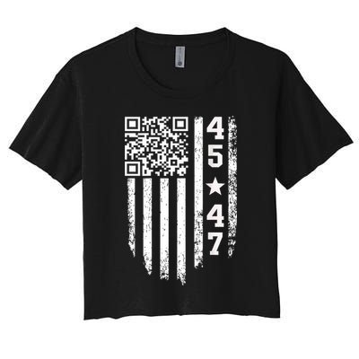 Funny Qr President Trump 4547 Trump Dancing Code Crop Top