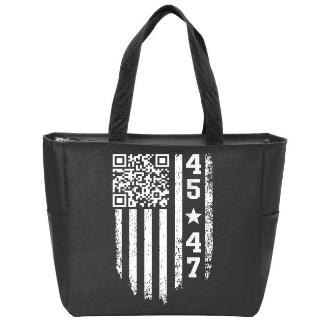 Funny Qr President Trump 4547 Trump Dancing Code Zip Tote Bag