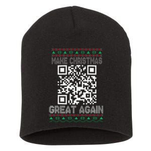 Funny Qr President Trump 4547 Dancing Dance Moves Maga Short Acrylic Beanie