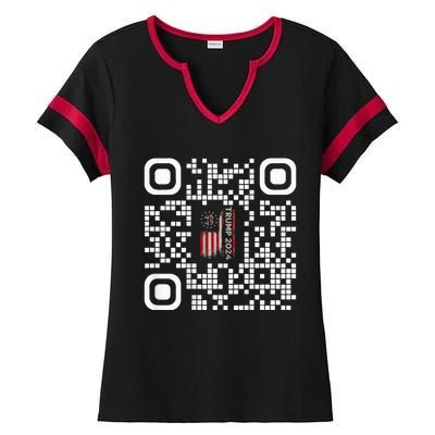 Funny Qr President Trump 4547 Trump Dancing Code Ladies Halftime Notch Neck Tee