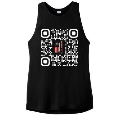 Funny Qr President Trump 4547 Trump Dancing Code Ladies PosiCharge Tri-Blend Wicking Tank