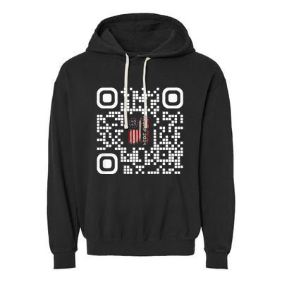 Funny Qr President Trump 4547 Trump Dancing Code Garment-Dyed Fleece Hoodie