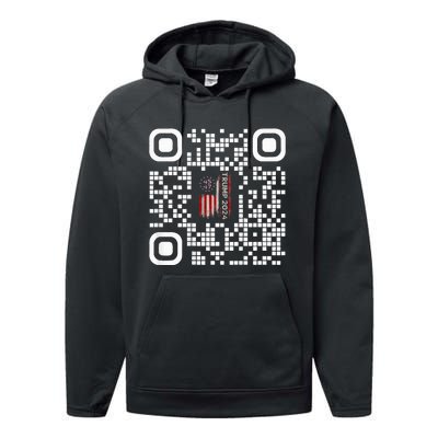 Funny Qr President Trump 4547 Trump Dancing Code Performance Fleece Hoodie