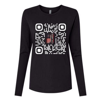 Funny Qr President Trump 4547 Trump Dancing Code Womens Cotton Relaxed Long Sleeve T-Shirt