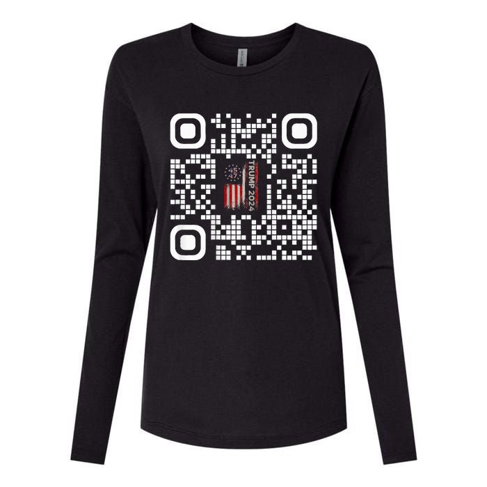 Funny Qr President Trump 4547 Trump Dancing Code Womens Cotton Relaxed Long Sleeve T-Shirt