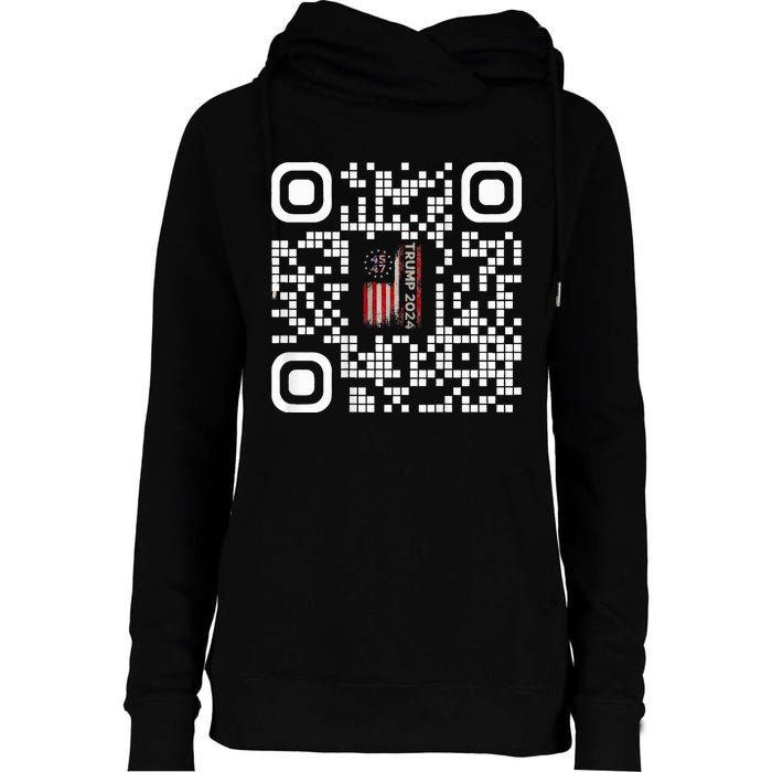 Funny Qr President Trump 4547 Trump Dancing Code Womens Funnel Neck Pullover Hood