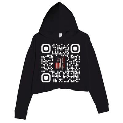 Funny Qr President Trump 4547 Trump Dancing Code Crop Fleece Hoodie