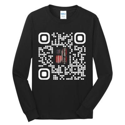 Funny Qr President Trump 4547 Trump Dancing Code Tall Long Sleeve T-Shirt