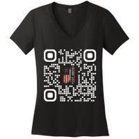 Funny Qr President Trump 4547 Trump Dancing Code Women's V-Neck T-Shirt