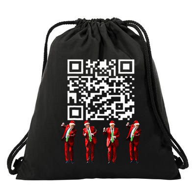 Funny Qr President Trump 4547 Trump Dancing Code Drawstring Bag