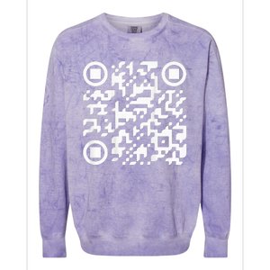 Funny Qr President Trump Dance Code Colorblast Crewneck Sweatshirt