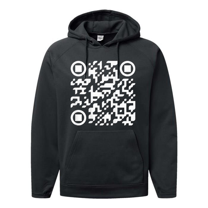 Funny Qr President Trump Dance Code Performance Fleece Hoodie