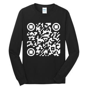 Funny Qr President Trump Dance Code Tall Long Sleeve T-Shirt