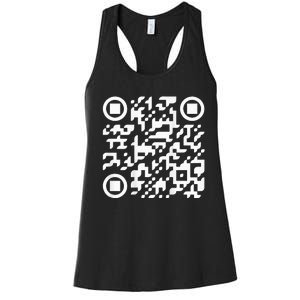 Funny Qr President Trump Dance Code Women's Racerback Tank