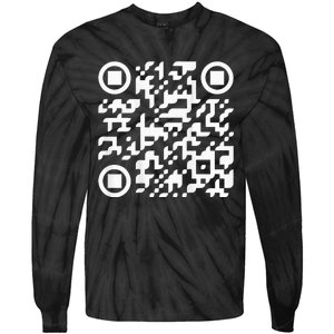 Funny Qr President Trump Dance Code Tie-Dye Long Sleeve Shirt