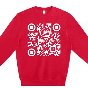 Funny Qr President Trump Dance Code Premium Crewneck Sweatshirt