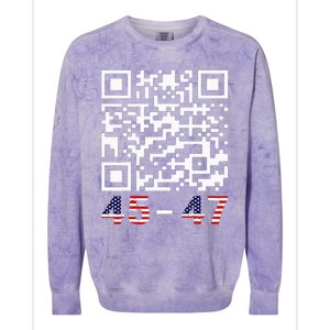 Funny Qr President Trump 45 47 Trump Dancing Code Maga Colorblast Crewneck Sweatshirt