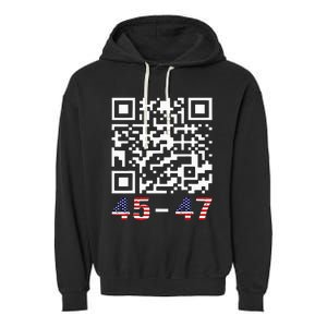 Funny Qr President Trump 45 47 Trump Dancing Code Maga Garment-Dyed Fleece Hoodie