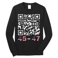 Funny Qr President Trump 45 47 Trump Dancing Code Maga Long Sleeve Shirt