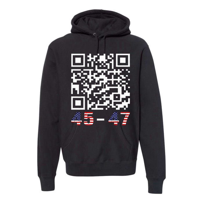 Funny Qr President Trump 45 47 Trump Dancing Code Maga Premium Hoodie