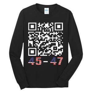 Funny Qr President Trump 45 47 Trump Dancing Code Maga Tall Long Sleeve T-Shirt