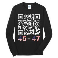 Funny Qr President Trump 45 47 Trump Dancing Code Maga Tall Long Sleeve T-Shirt