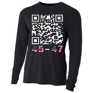 Funny Qr President Trump 45 47 Trump Dancing Code Maga Cooling Performance Long Sleeve Crew