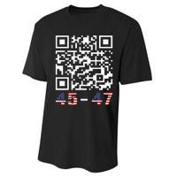 Funny Qr President Trump 45 47 Trump Dancing Code Maga Performance Sprint T-Shirt