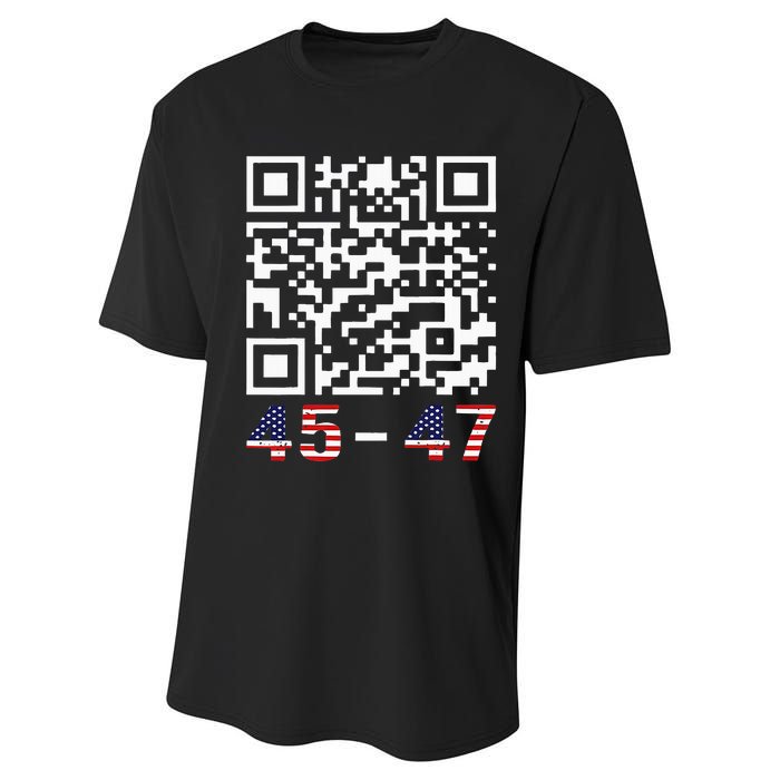 Funny Qr President Trump 45 47 Trump Dancing Code Maga Performance Sprint T-Shirt