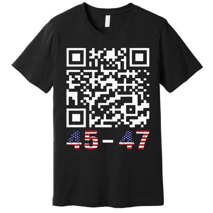 Funny Qr President Trump 45 47 Trump Dancing Code Maga Premium T-Shirt