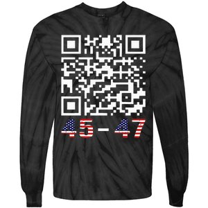 Funny Qr President Trump 45 47 Trump Dancing Code Maga Tie-Dye Long Sleeve Shirt