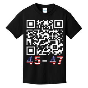 Funny Qr President Trump 45 47 Trump Dancing Code Maga Kids T-Shirt