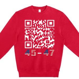 Funny Qr President Trump 45 47 Trump Dancing Code Maga Premium Crewneck Sweatshirt