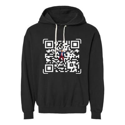 Funny Qr President Trump 4547 Trump Dancing Code Garment-Dyed Fleece Hoodie