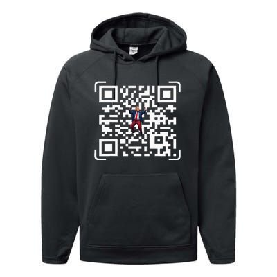 Funny Qr President Trump 4547 Trump Dancing Code Performance Fleece Hoodie