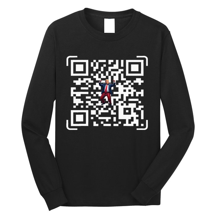 Funny Qr President Trump 4547 Trump Dancing Code Long Sleeve Shirt