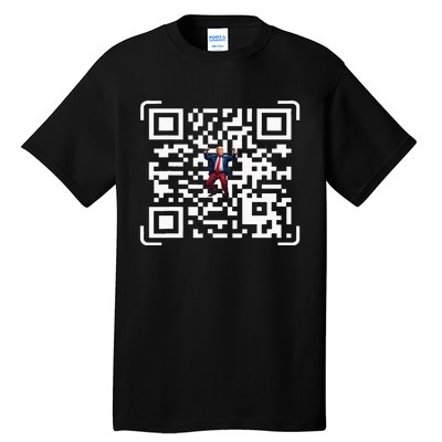 Funny Qr President Trump 4547 Trump Dancing Code Tall T-Shirt