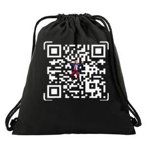 Funny Qr President Trump 4547 Trump Dancing Code Drawstring Bag