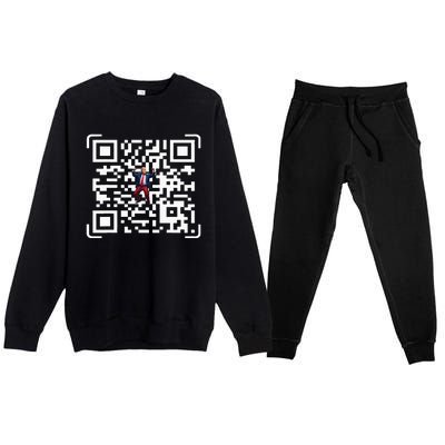 Funny Qr President Trump 4547 Trump Dancing Code Premium Crewneck Sweatsuit Set