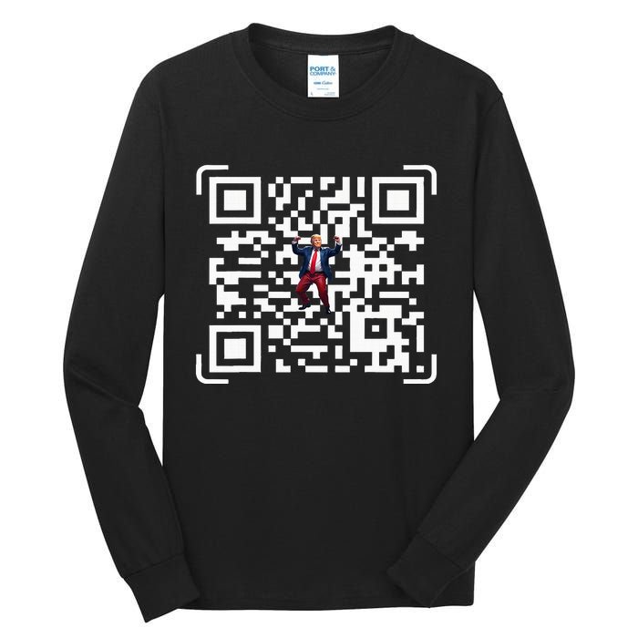 Funny Qr President Trump 4547 Trump Dancing Code Tall Long Sleeve T-Shirt