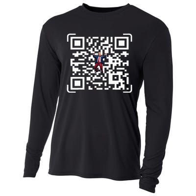 Funny Qr President Trump 4547 Trump Dancing Code Cooling Performance Long Sleeve Crew