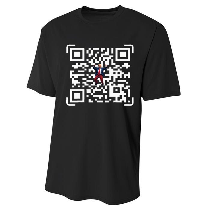 Funny Qr President Trump 4547 Trump Dancing Code Performance Sprint T-Shirt