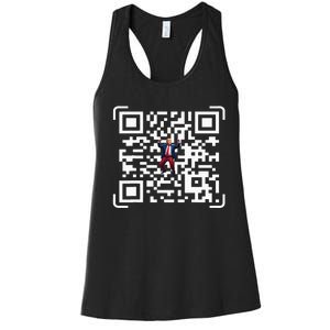 Funny Qr President Trump 4547 Trump Dancing Code Women's Racerback Tank