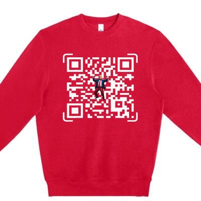 Funny Qr President Trump 4547 Trump Dancing Code Premium Crewneck Sweatshirt